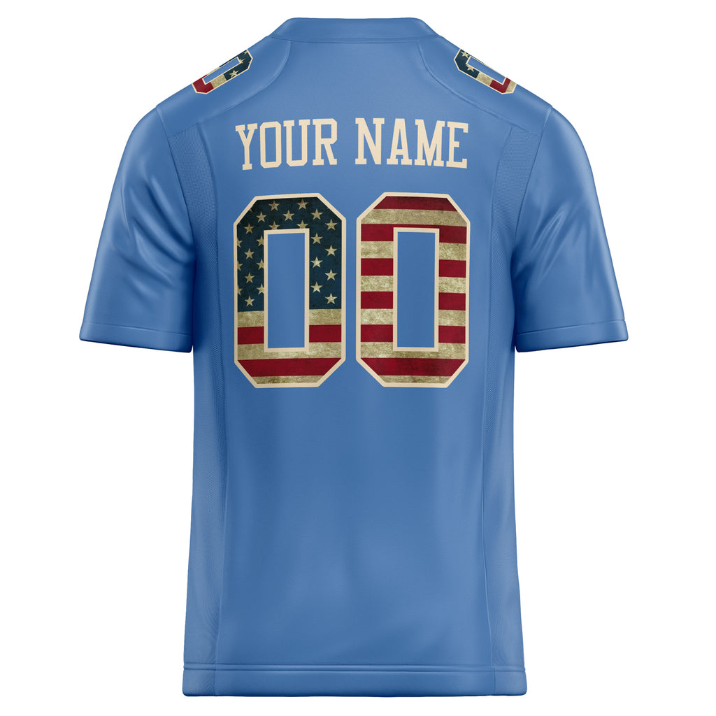 Personalized Electric & Blue cream Solid Colour Football Jersey
