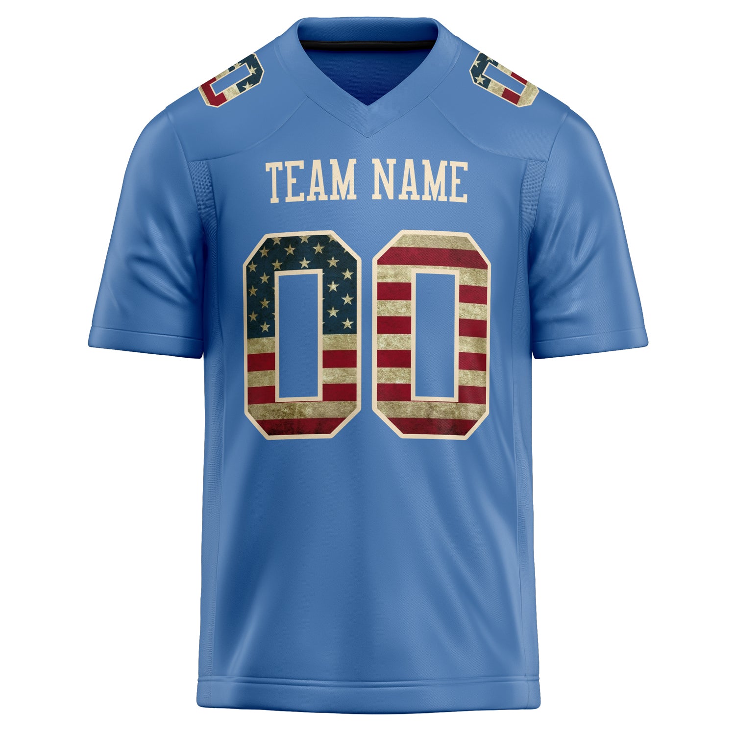 Personalized Electric & Blue cream Solid Colour Football Jersey