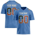Personalized Electric Blue cream Solid Colour Football Jersey FT02240730EL112