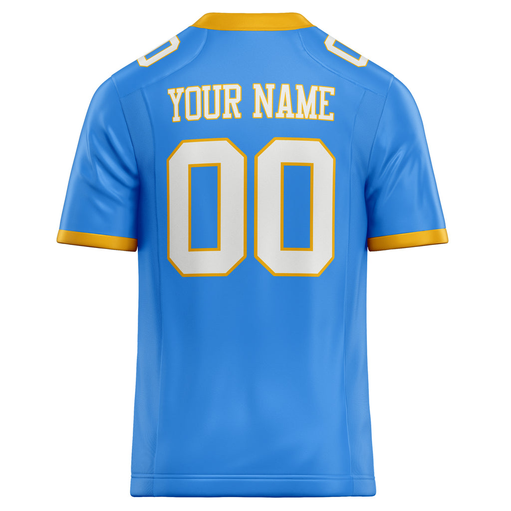 Personalized Electric & Blue White Solid Colour Football Jersey
