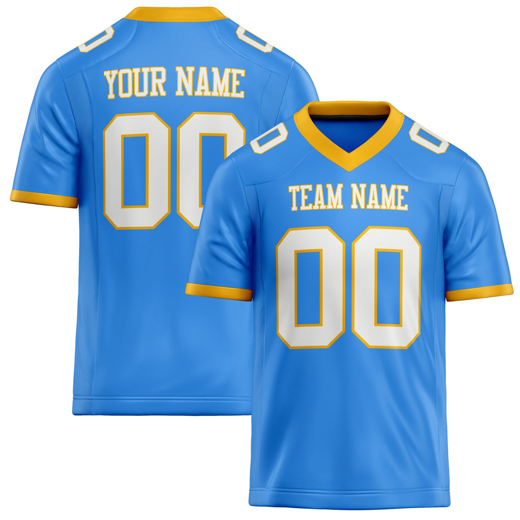 Personalized Electric Blue White Solid Colour Football Jersey FT02240730EL113