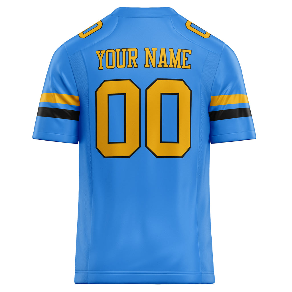 Personalized Electric & Blue gold Solid Colour Football Jersey