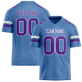 Personalized Electric Blue Purple Solid Colour Football Jersey FT02240730EL115