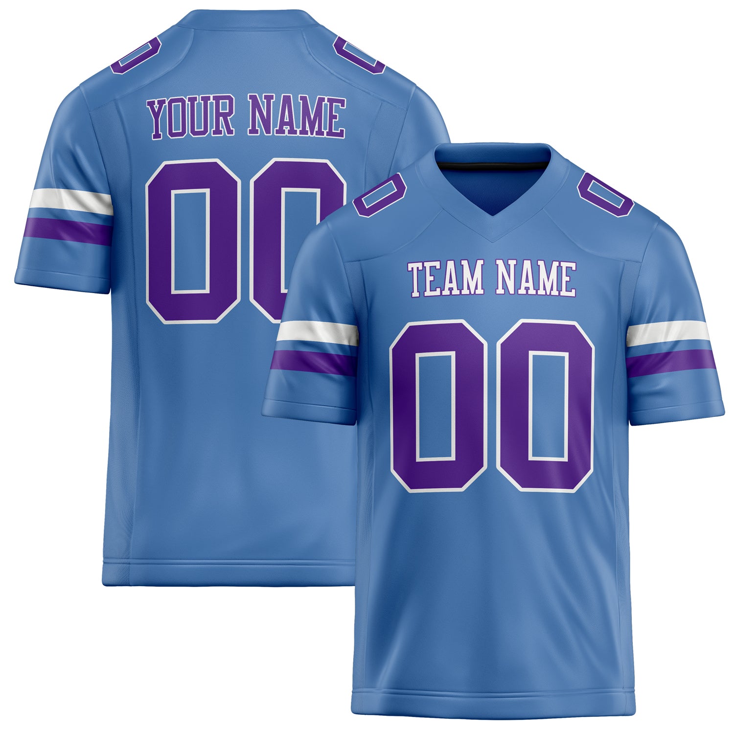 Personalized Electric Blue Purple Solid Colour Football Jersey FT02240730EL115