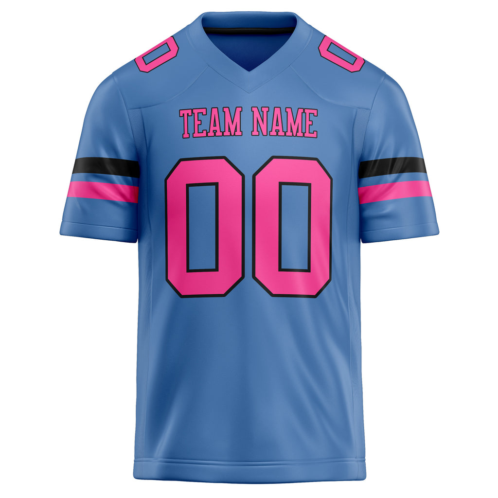 Personalized Electric & Blue pink Solid Colour Football Jersey
