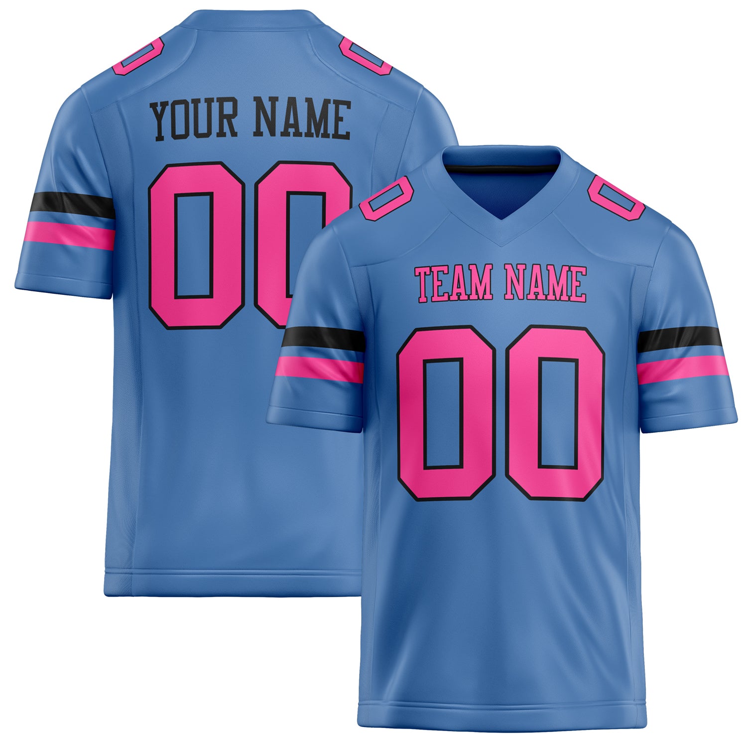 Personalized Electric Blue pink Solid Colour Football Jersey FT02240730EL116