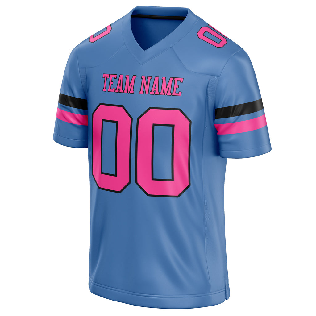 Personalized Electric & Blue pink Solid Colour Football Jersey