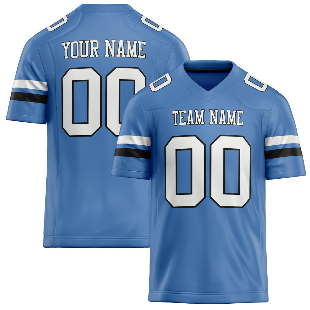Personalized Electric Blue White Solid Colour Football Jersey FT02240730EL117