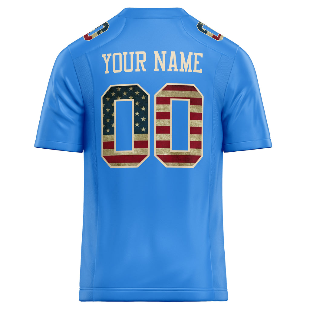 Personalized Electric & Blue cream Solid Colour Football Jersey