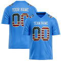 Personalized Electric Blue cream Solid Colour Football Jersey FT02240730EL119
