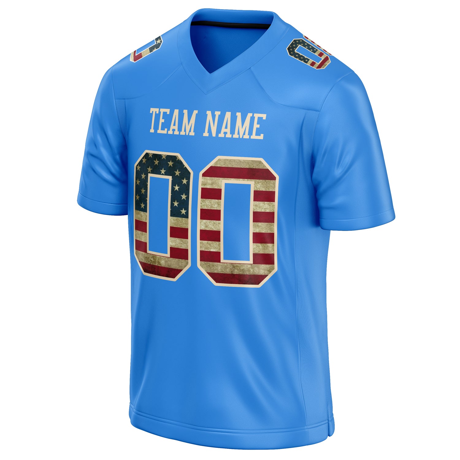 Personalized Electric & Blue cream Solid Colour Football Jersey