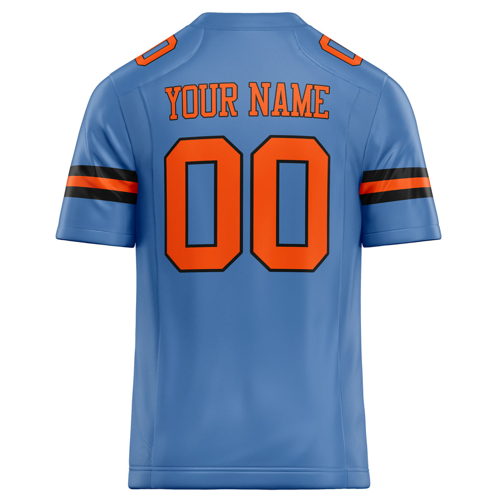 Personalized Electric & Blue orange Solid Colour Football Jersey