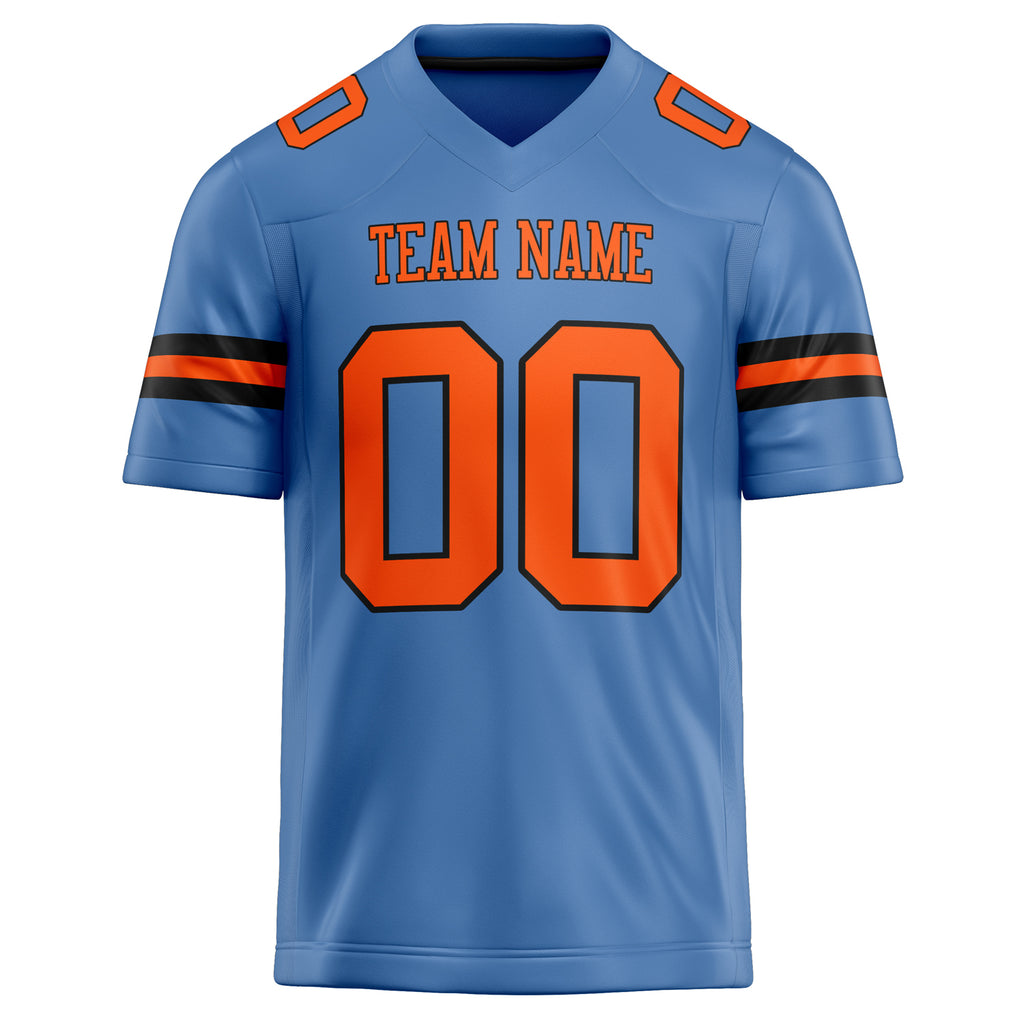 Personalized Electric & Blue orange Solid Colour Football Jersey