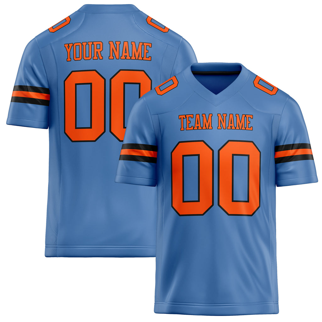 Personalized Electric Blue orange Solid Colour Football Jersey FT02240730EL120