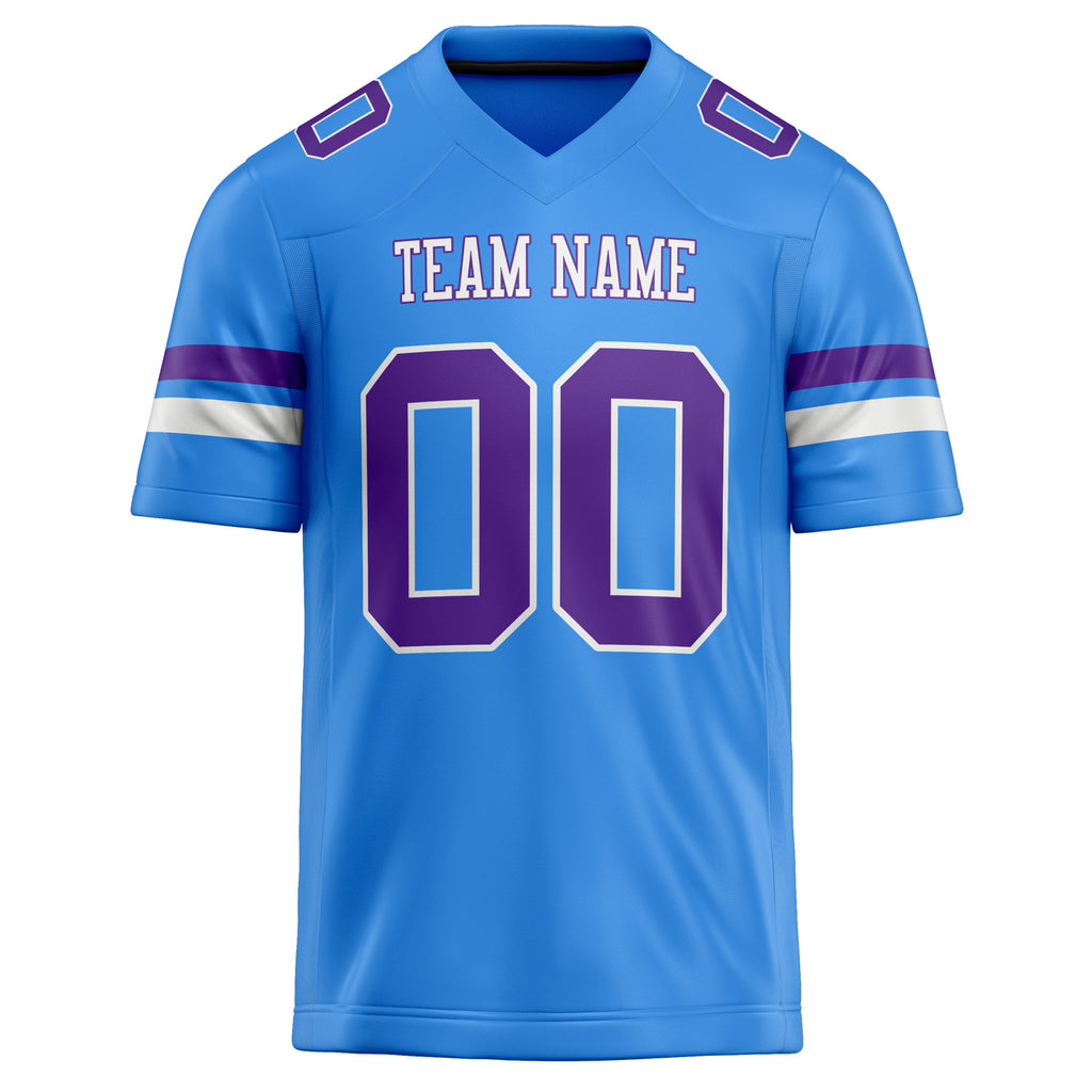 Personalized Electric & Blue Purple Solid Colour Football Jersey
