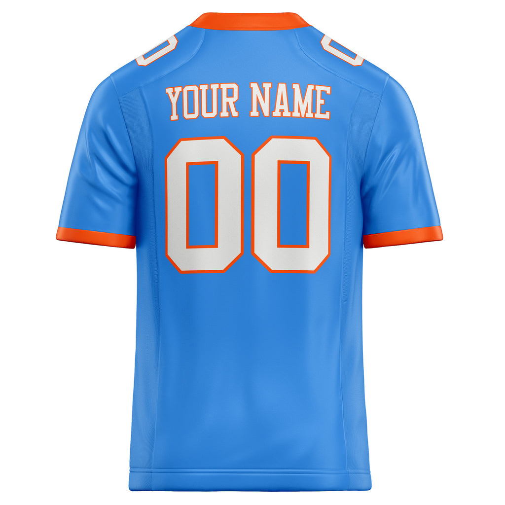 Personalized Electric & Blue White Solid Colour Football Jersey