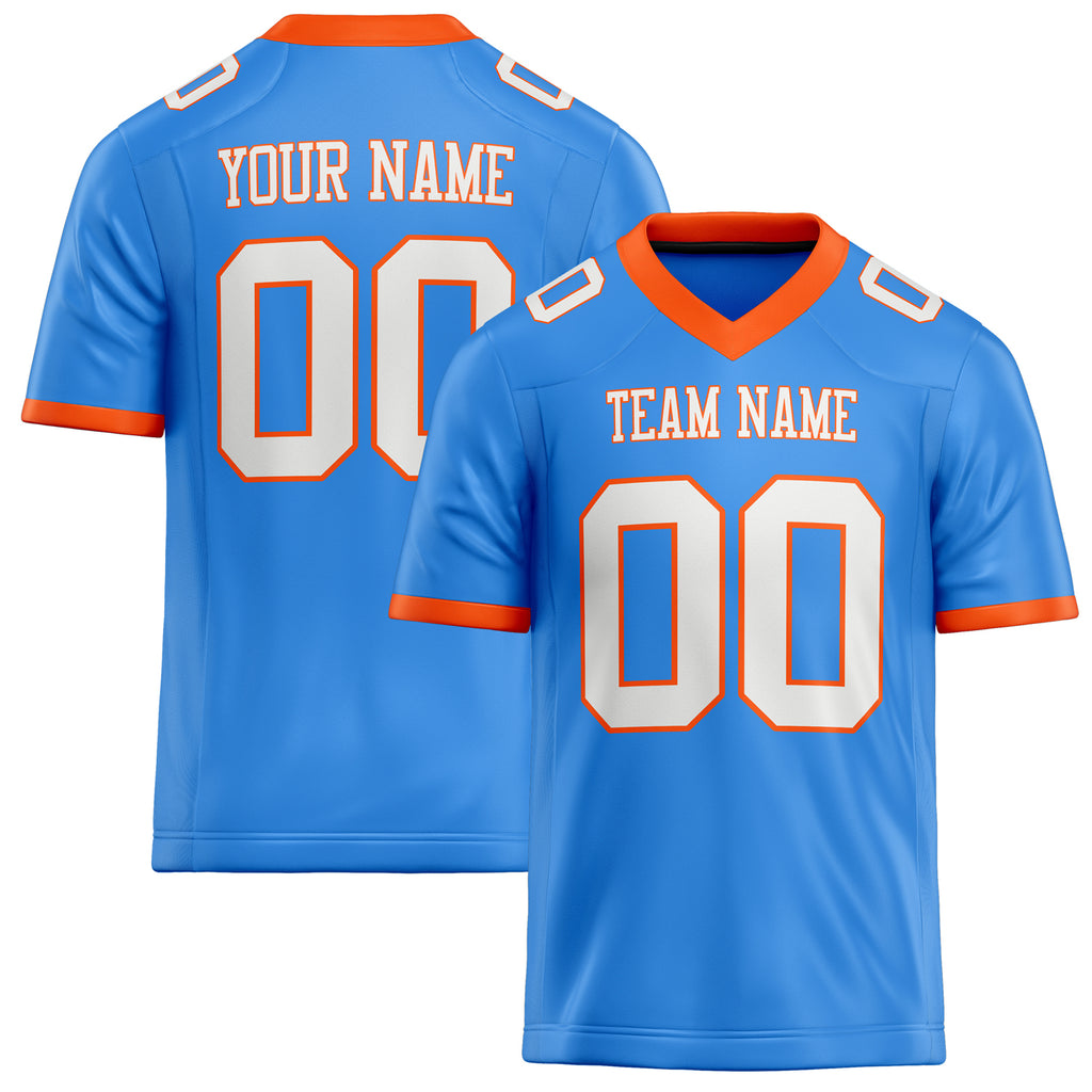 Personalized Electric Blue White Solid Colour Football Jersey FT02240730EL122
