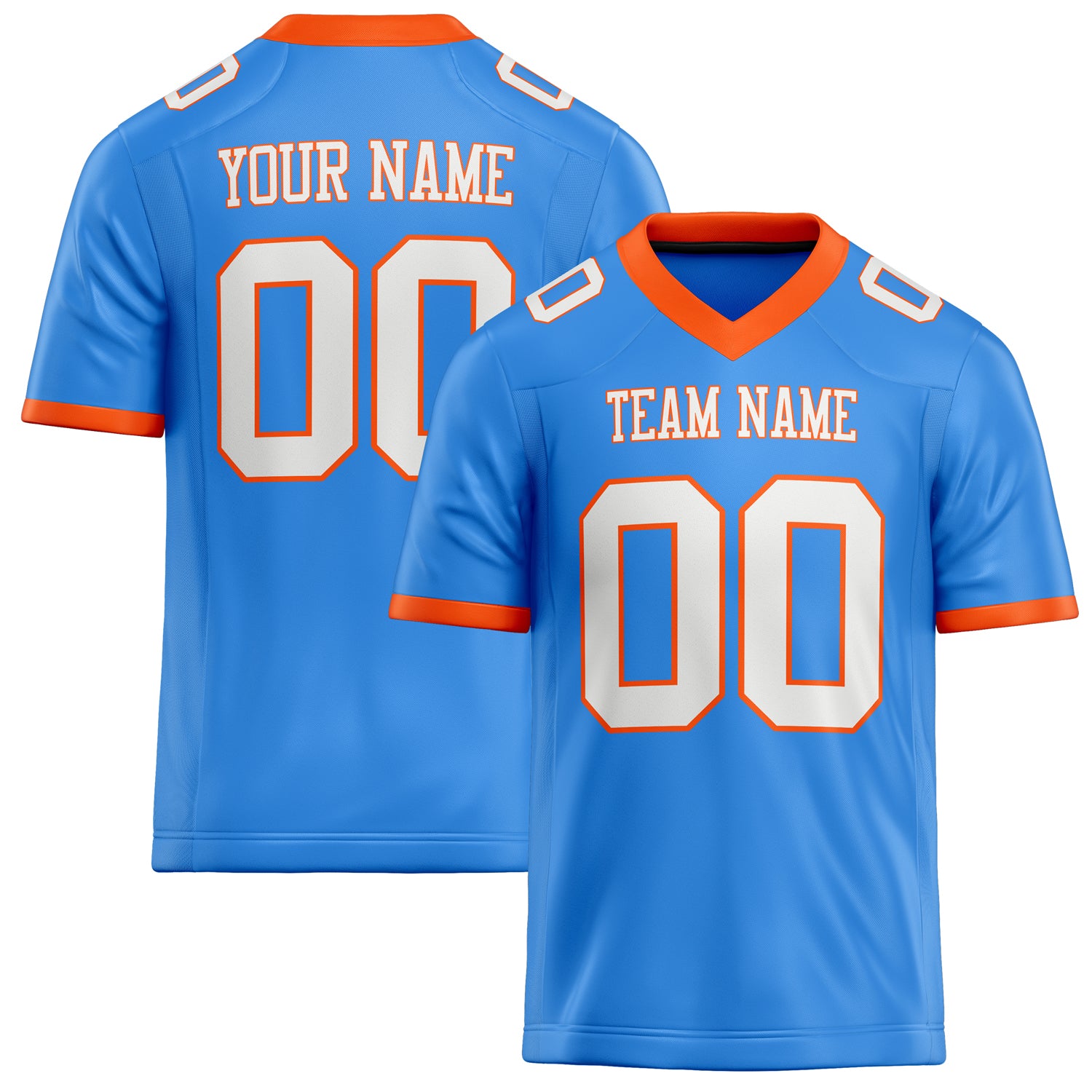 Personalized Electric Blue White Solid Colour Football Jersey FT02240730EL122