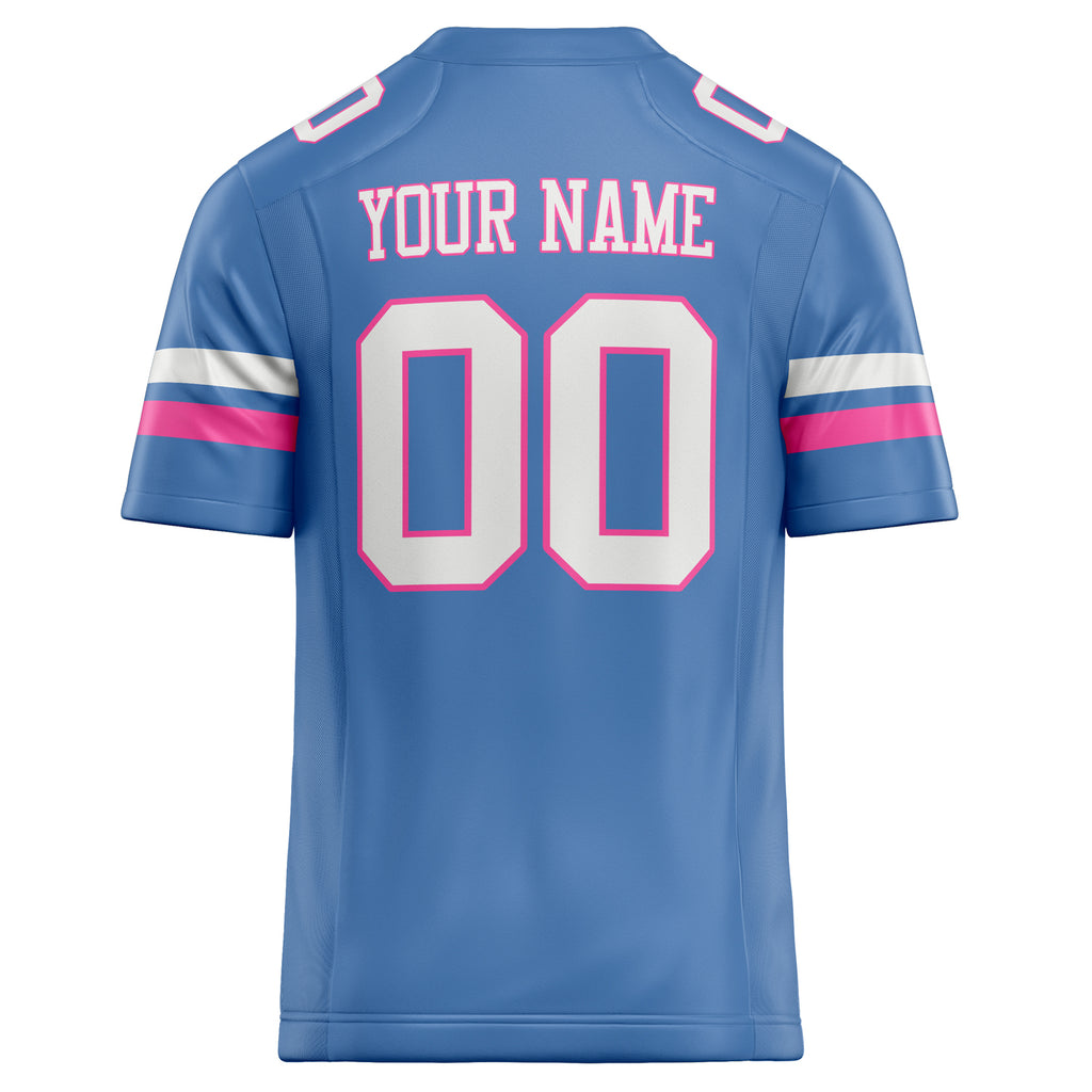 Personalized Electric & Blue White Solid Colour Football Jersey