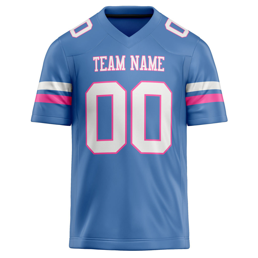 Personalized Electric & Blue White Solid Colour Football Jersey