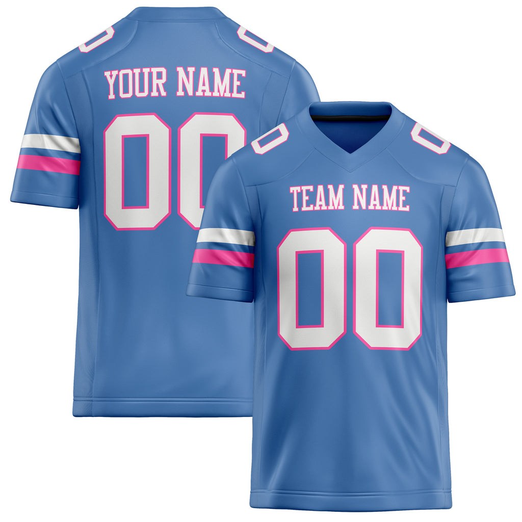 Personalized Electric Blue White Solid Colour Football Jersey FT02240730EL123