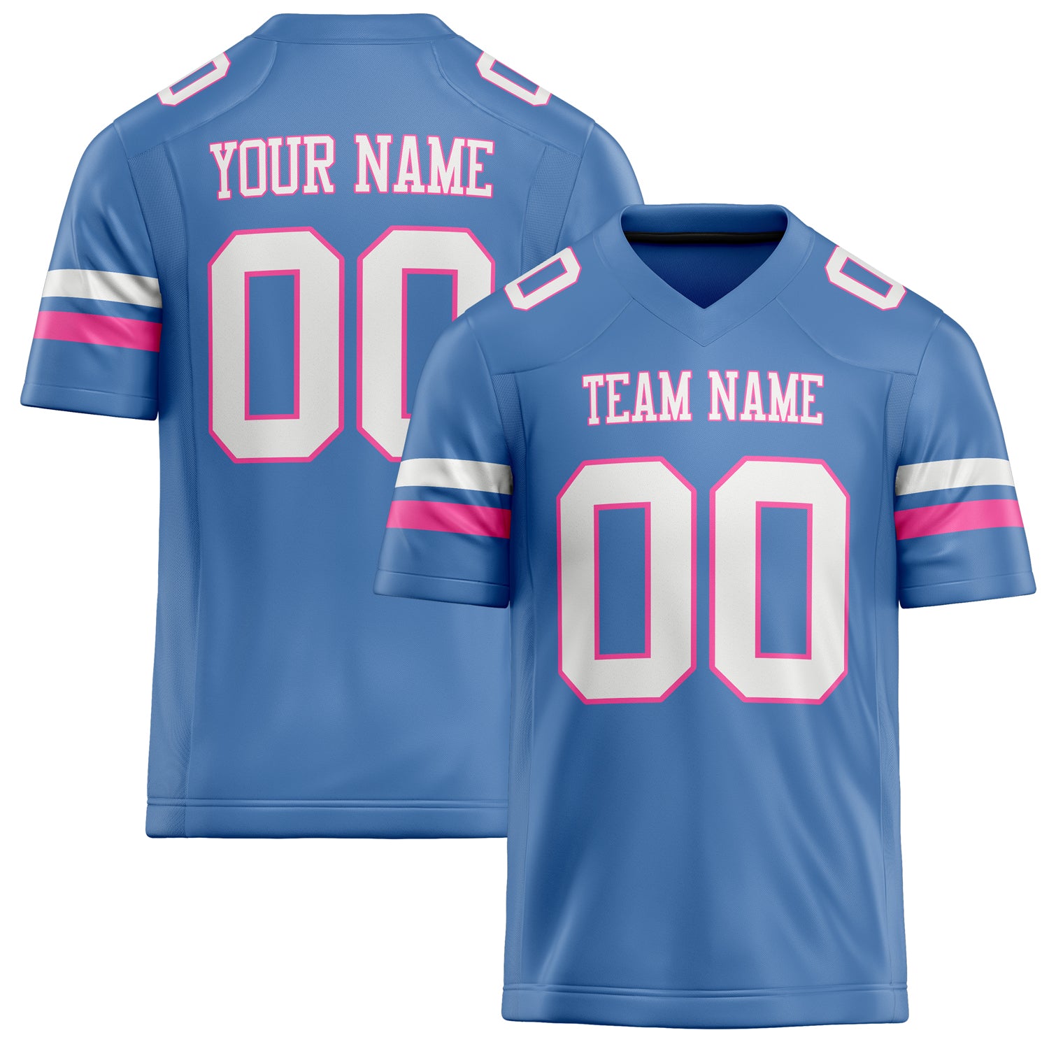Personalized Electric Blue White Solid Colour Football Jersey FT02240730EL123