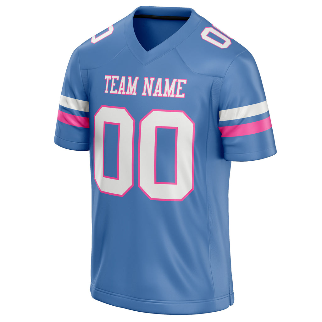 Personalized Electric & Blue White Solid Colour Football Jersey