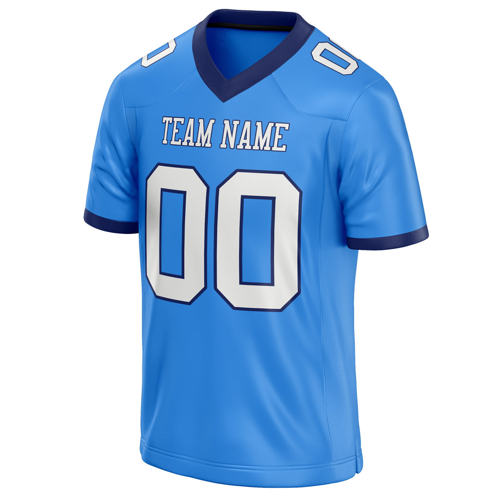 Personalized Electric & Blue White Solid Colour Football Jersey