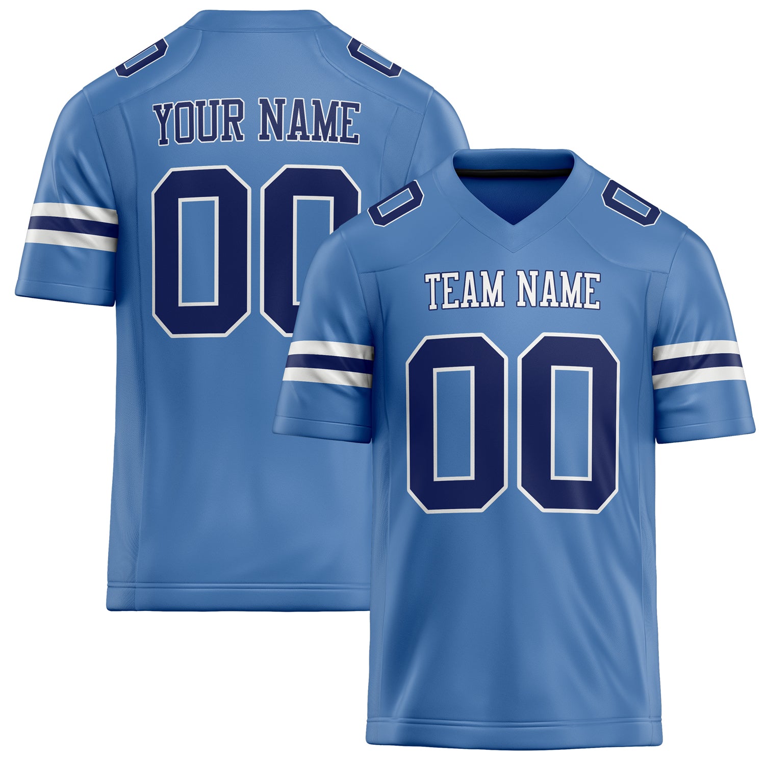 Personalized Electric Blue navy Solid Colour Football Jersey FT02240730EL127