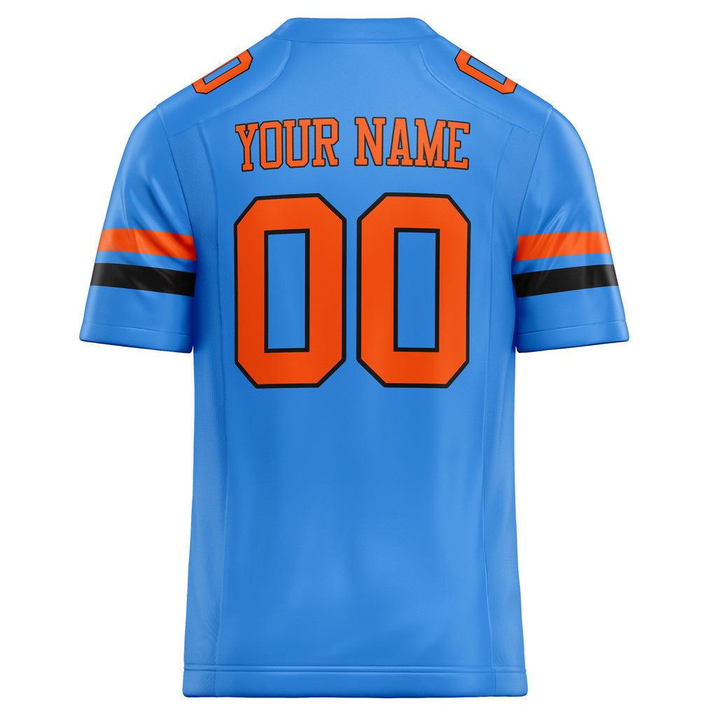 Personalized Electric & Blue orange Solid Colour Football Jersey