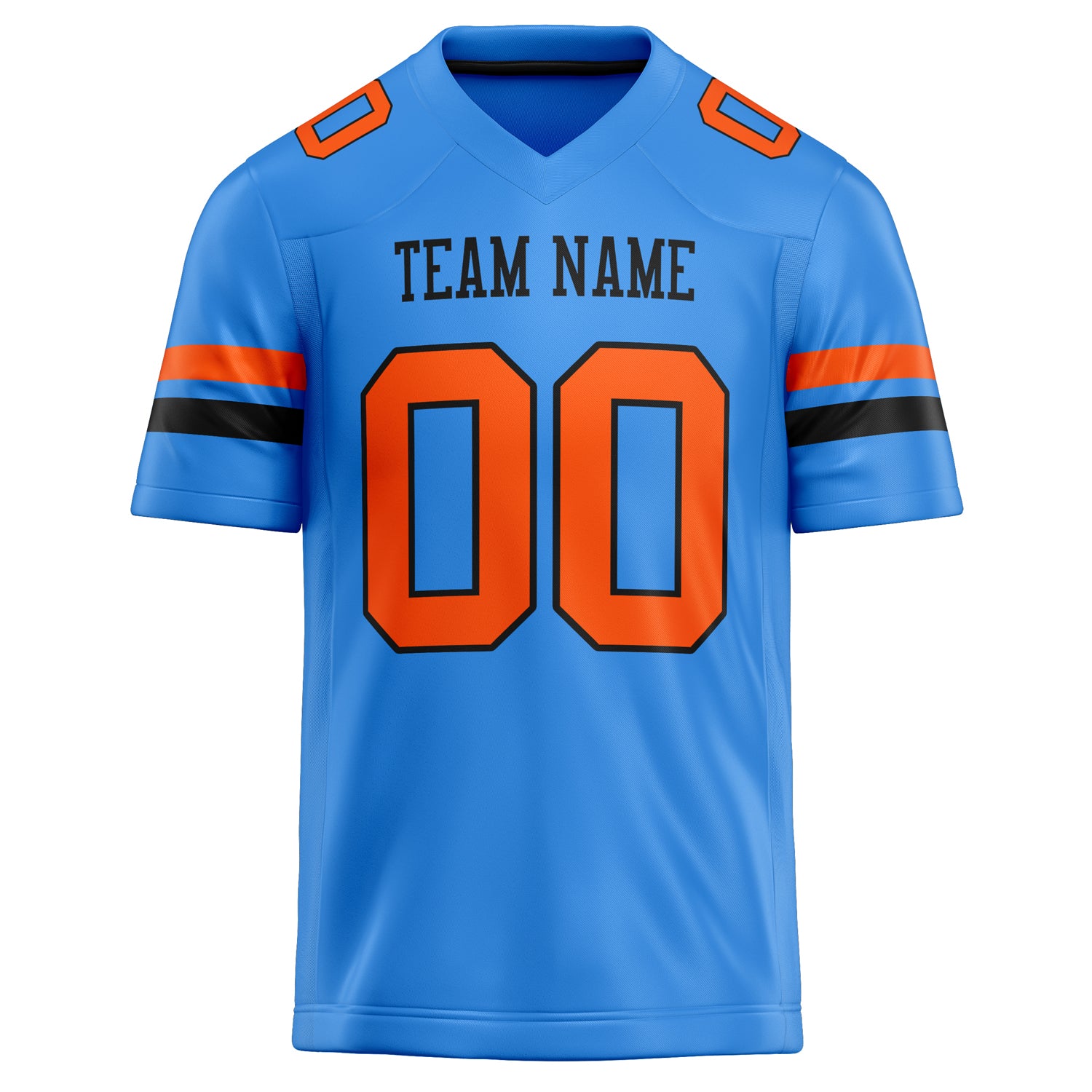 Personalized Electric & Blue orange Solid Colour Football Jersey