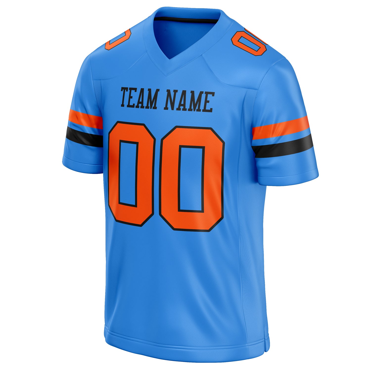 Personalized Electric & Blue orange Solid Colour Football Jersey