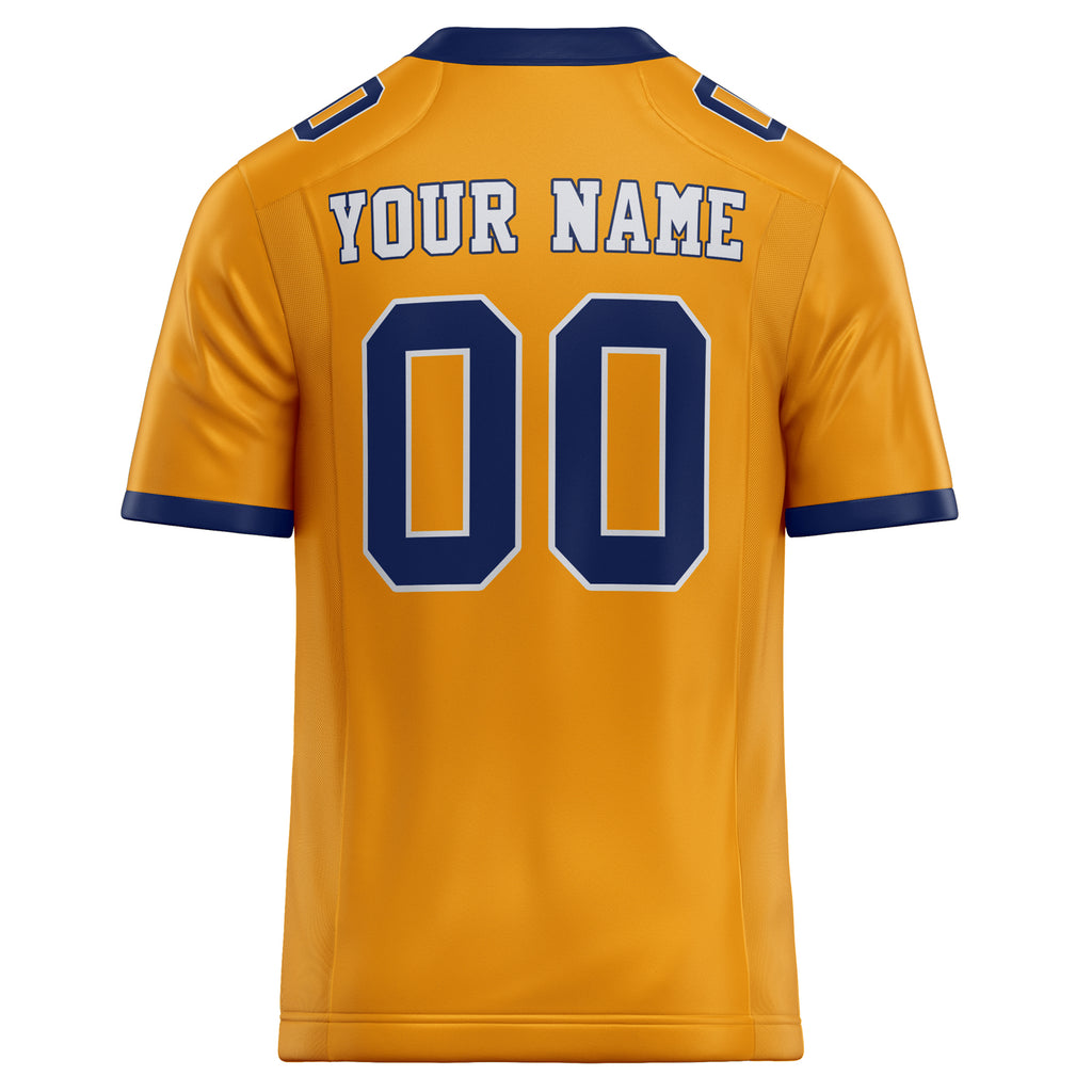 Personalized Gold & navy Solid Colour Football Jersey