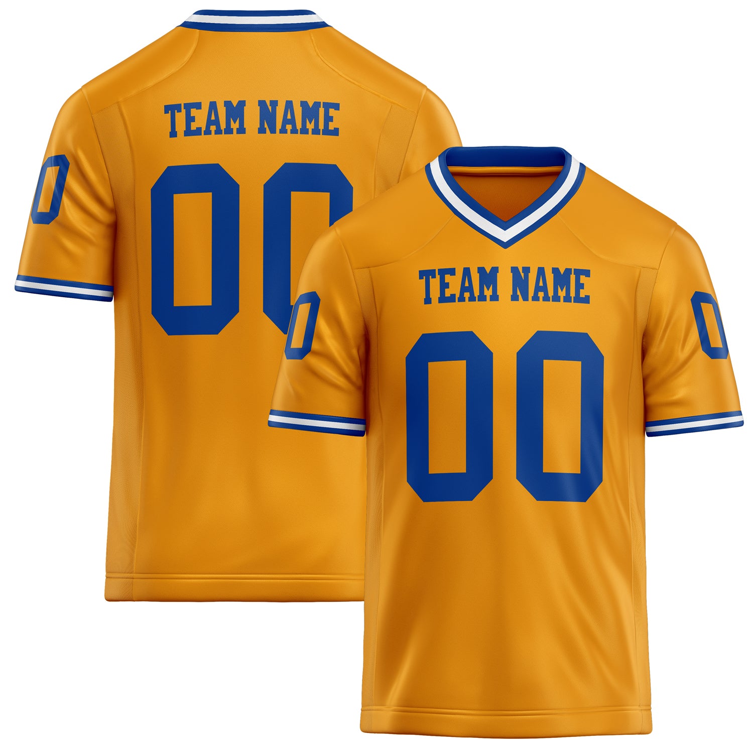 Personalized Gold royal Solid Colour Football Jersey FT02240730GO130