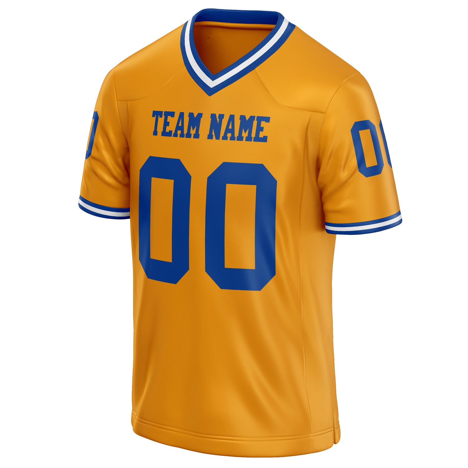 Personalized Gold & royal Solid Colour Football Jersey