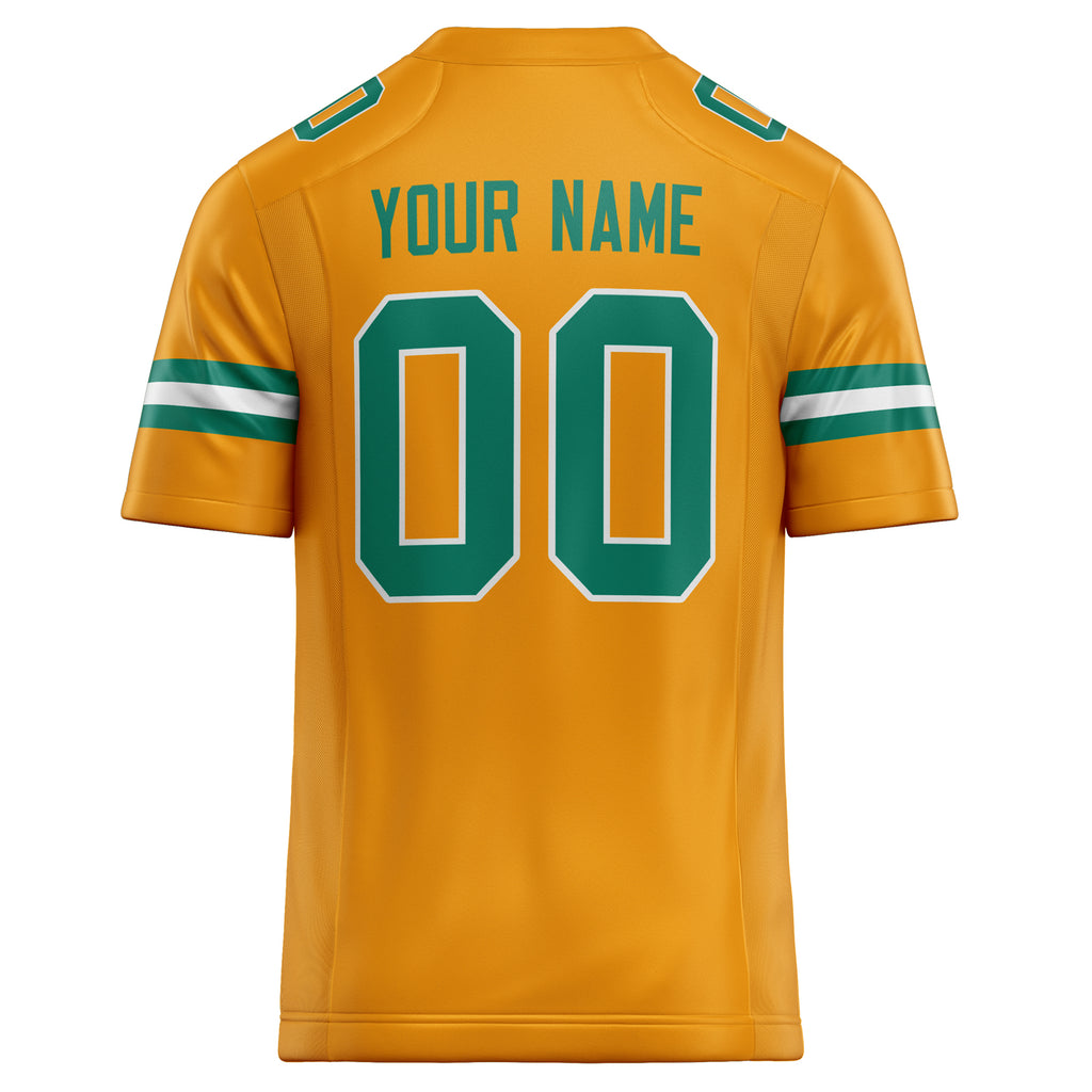 Personalized Gold & kelly green Solid Colour Football Jersey