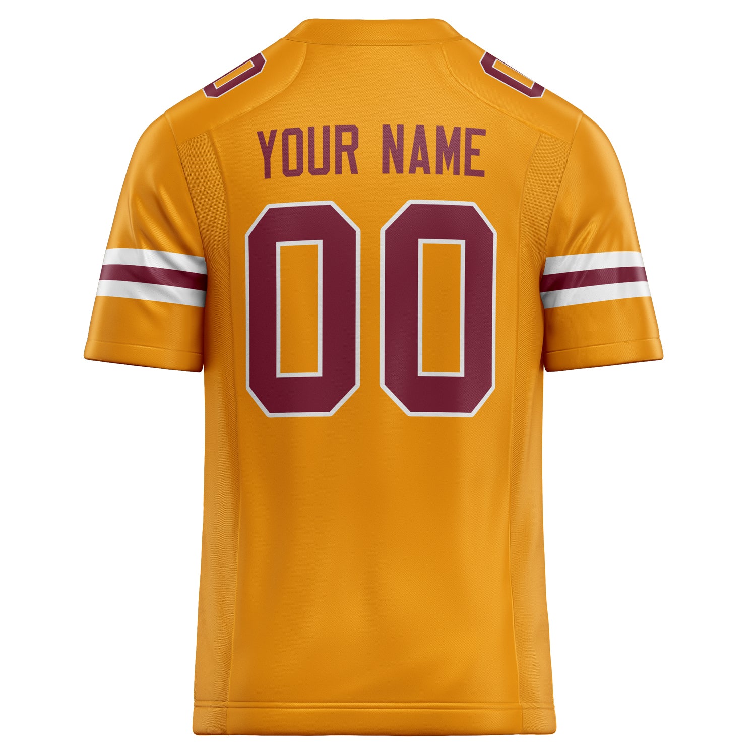 Personalized Gold & maroon Solid Colour Football Jersey