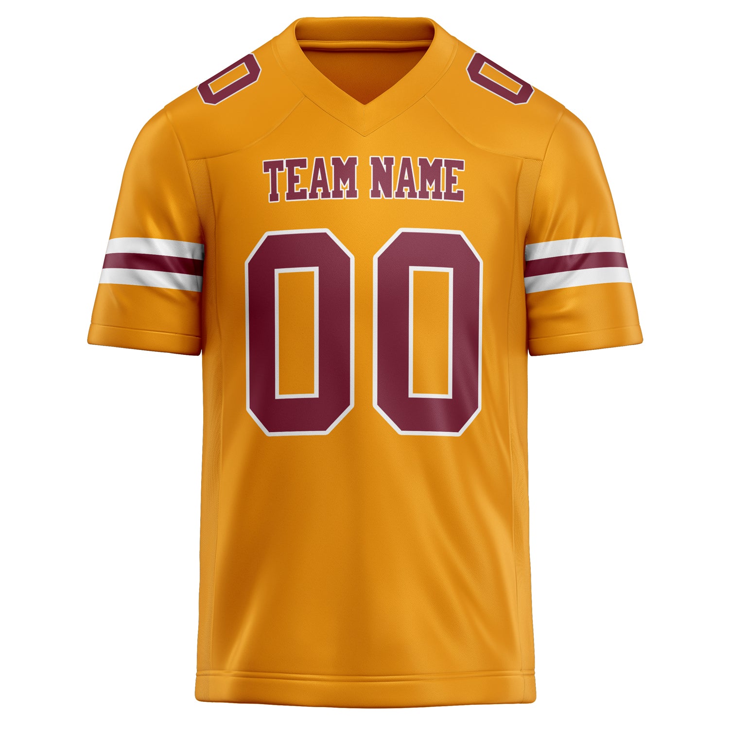 Personalized Gold & maroon Solid Colour Football Jersey