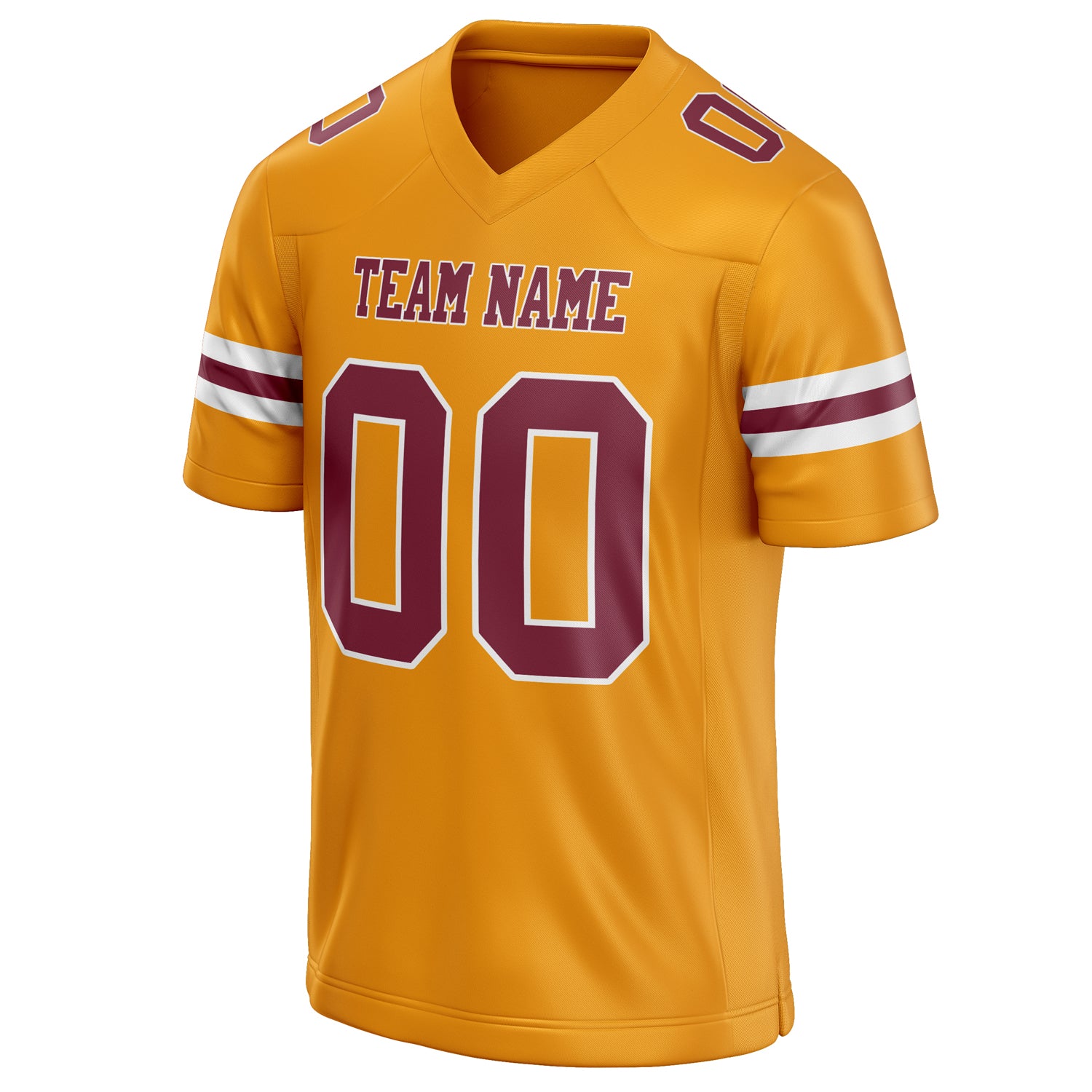 Personalized Gold & maroon Solid Colour Football Jersey