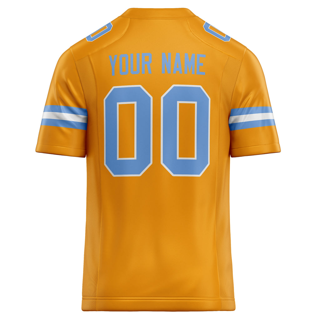 Personalized Gold & light blue Solid Colour Football Jersey