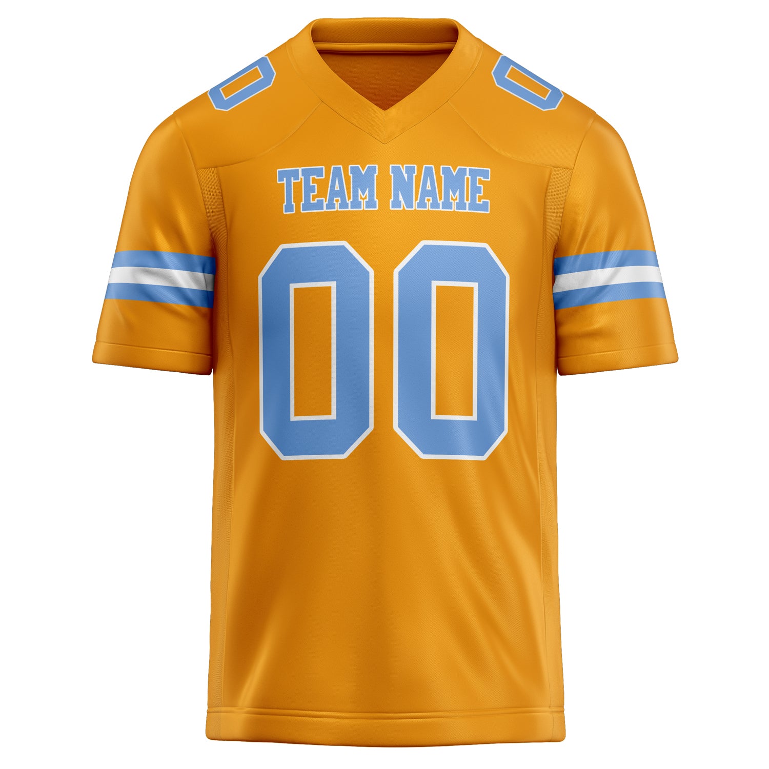Personalized Gold & light blue Solid Colour Football Jersey