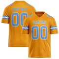 Personalized Gold light blue Solid Colour Football Jersey FT02240730GO134