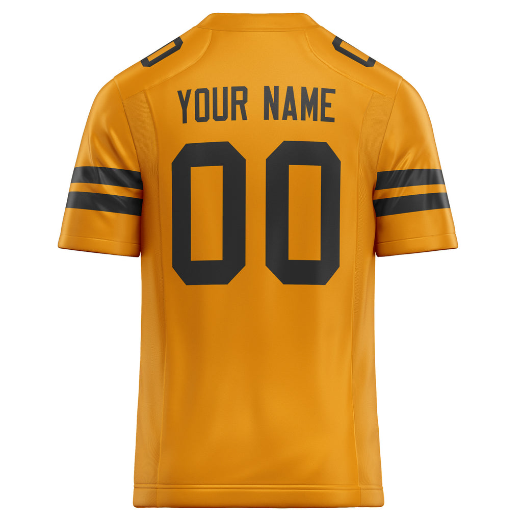Personalized Gold & Black Solid Colour Football Jersey