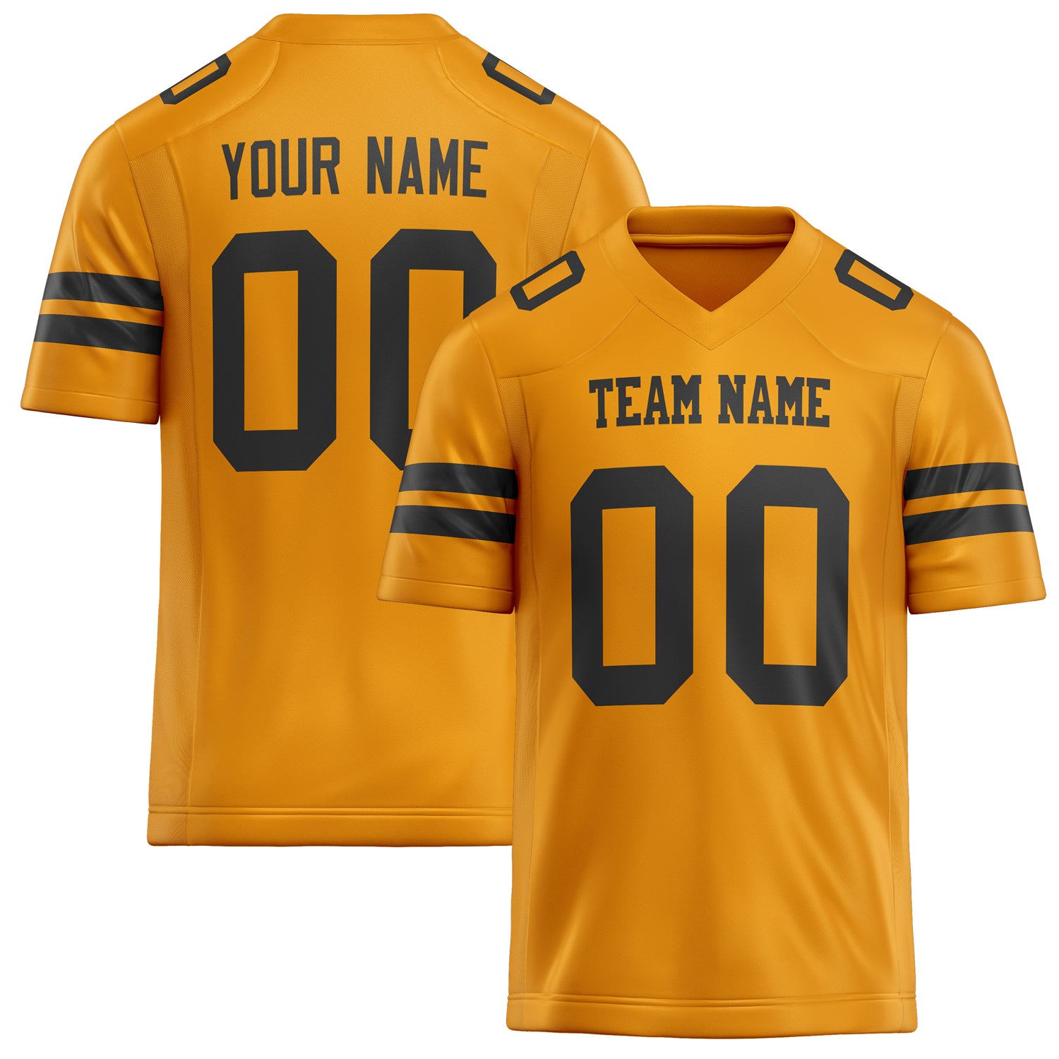 Personalized Gold Black Solid Colour Football Jersey FT02240730GO136