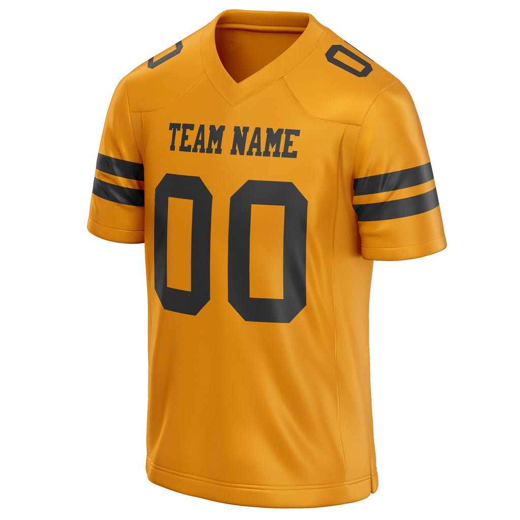 Personalized Gold & Black Solid Colour Football Jersey