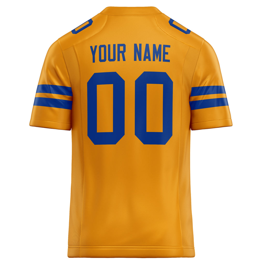 Personalized Gold & royal Solid Colour Football Jersey