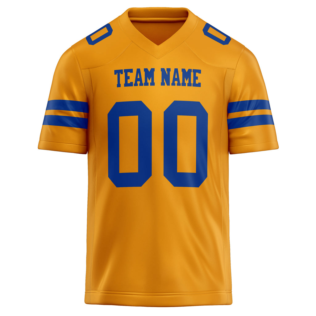 Personalized Gold & royal Solid Colour Football Jersey