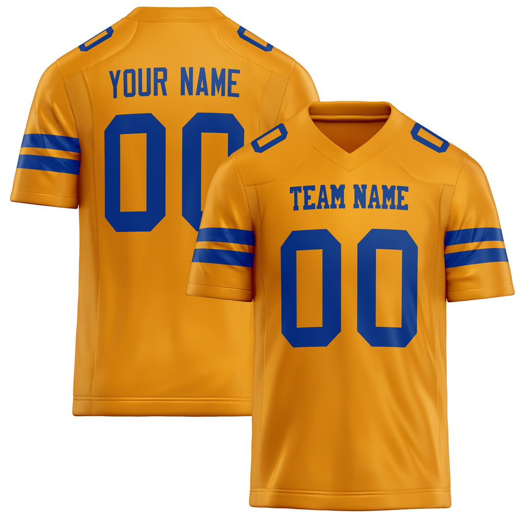 Personalized Gold royal Solid Colour Football Jersey FT02240730GO137