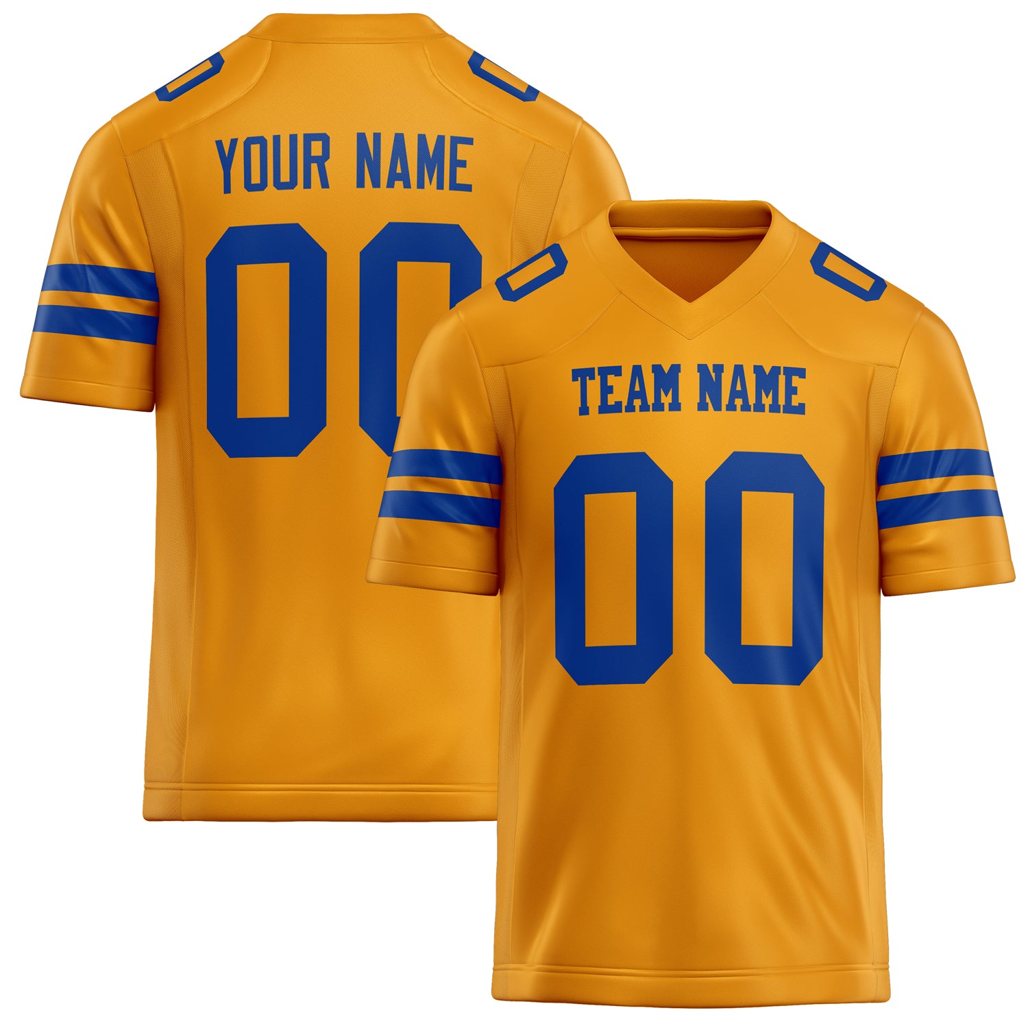 Personalized Gold royal Solid Colour Football Jersey FT02240730GO137
