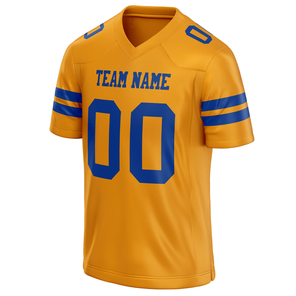 Personalized Gold & royal Solid Colour Football Jersey